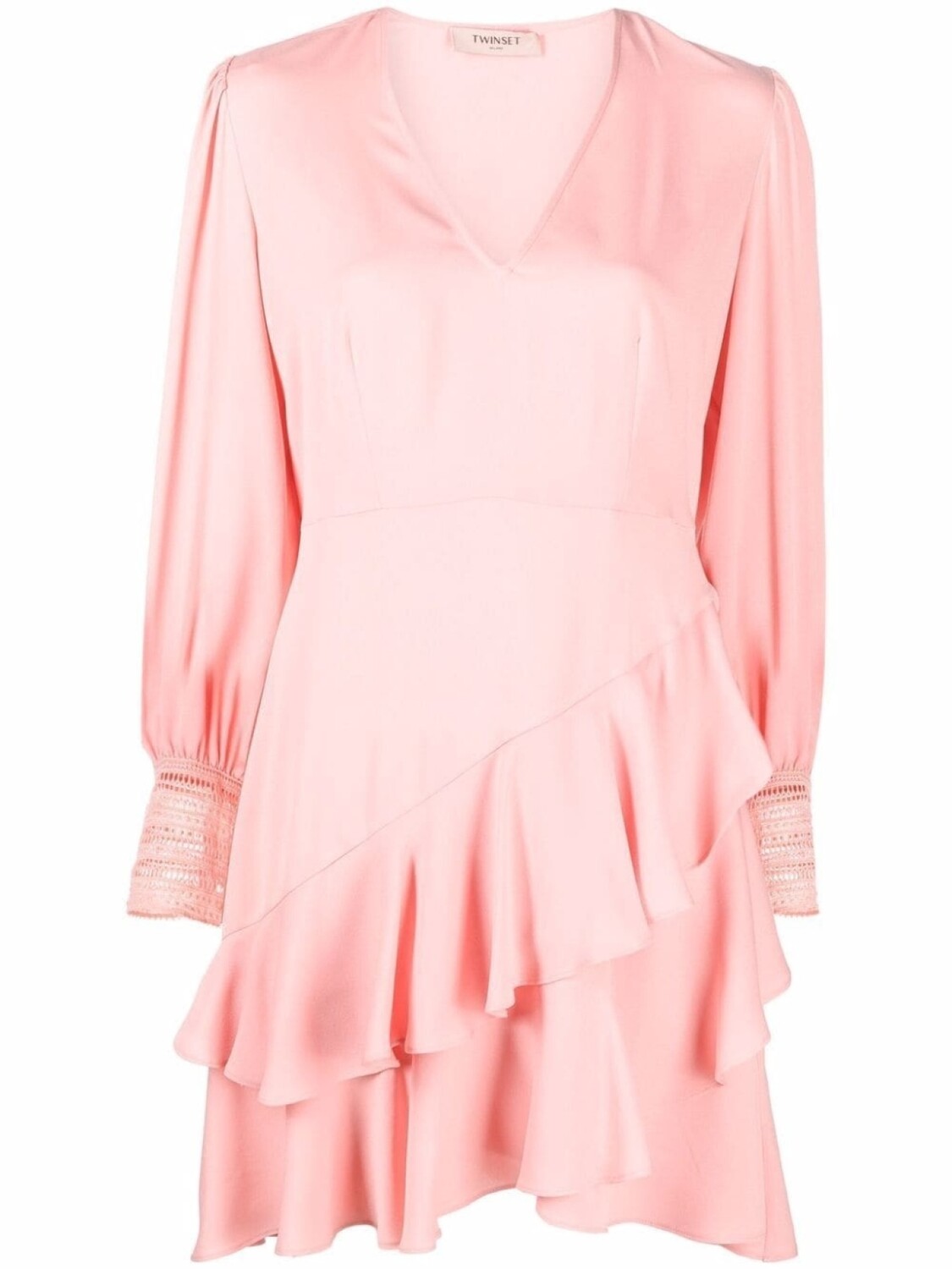 

TWINSET платье мини с оборками, розовый