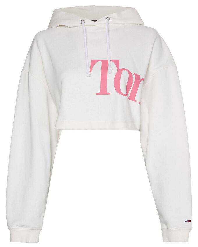 

Укороченная толстовка с капюшоном Tommy Jeans, белый