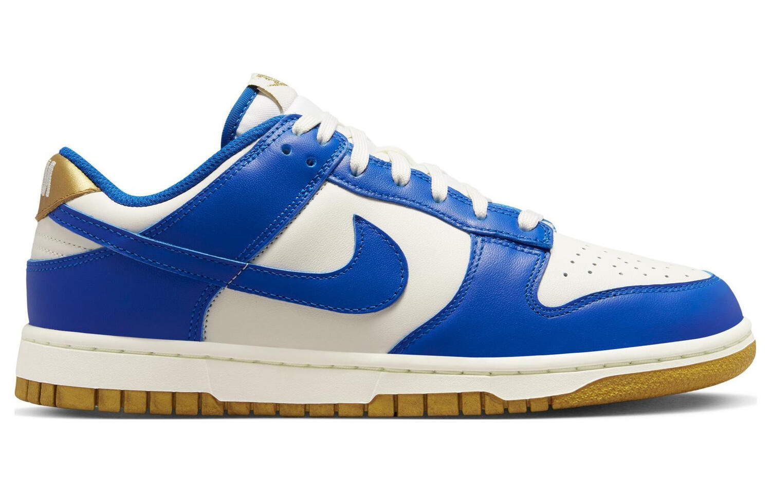 

Кроссовки женские Nike Dunk Low, белый / синий / золотой