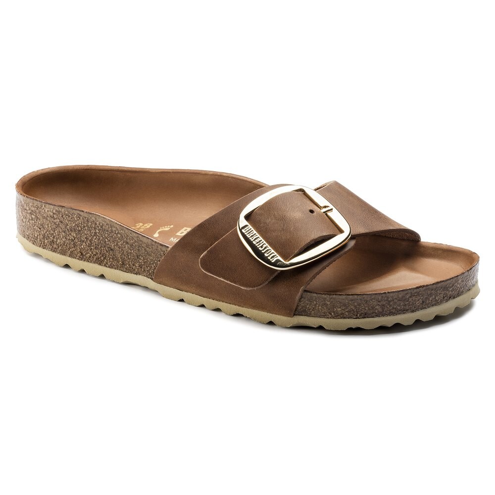 

Сандалии Birkenstock Madrid Big Buckle Cognac Natural Leather, коричневый