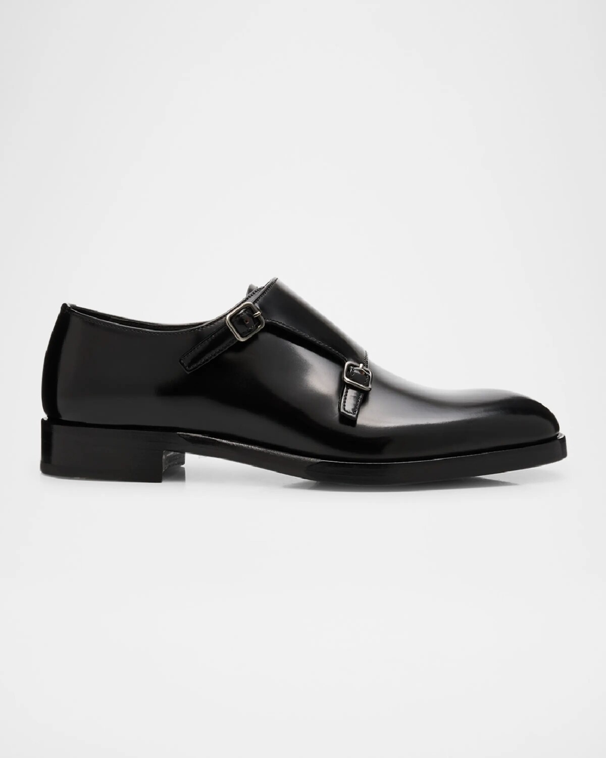 

Мужские лоферы из матовой кожи с двумя ремешками-монками Prada, цвет Nero