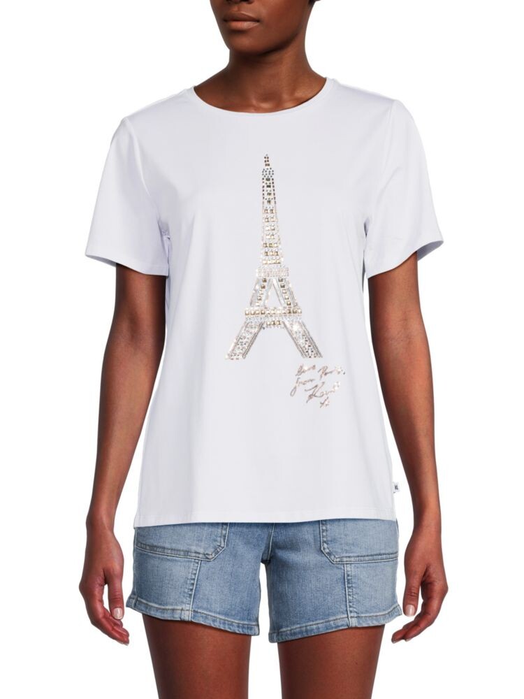 

Футболка с украшением в виде Эйфелевой башни Karl Lagerfeld Paris, белый