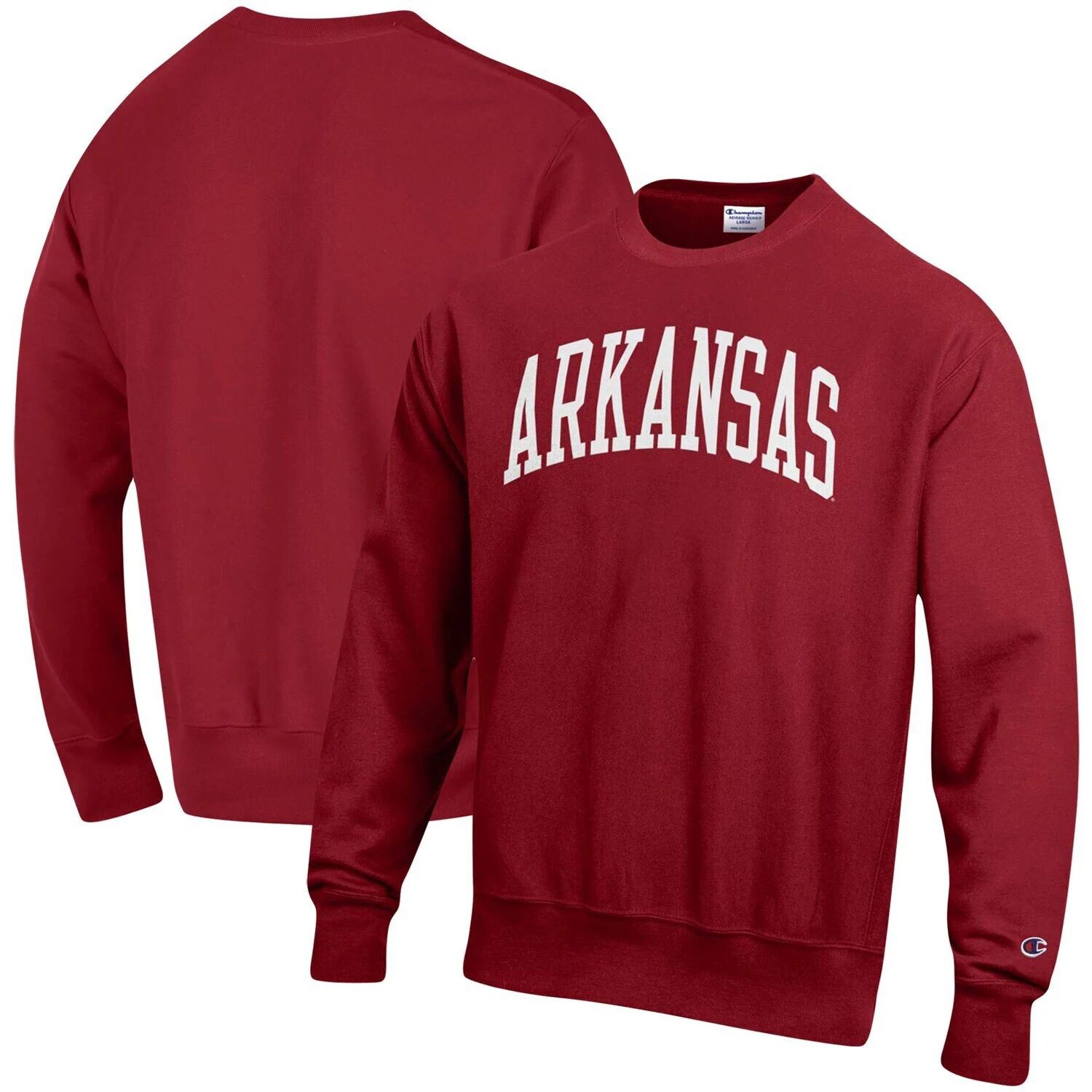 

Мужской пуловер с принтом Cardinal Arkansas Razorbacks Arch обратного переплетения Champion