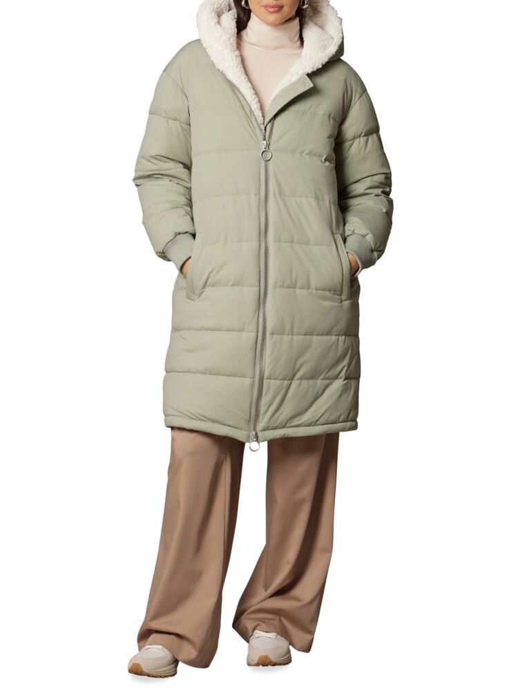 

Пуховик свободного кроя Thermal Puff с капюшоном и подкладкой из искусственного меха Avec Les Filles, зеленый
