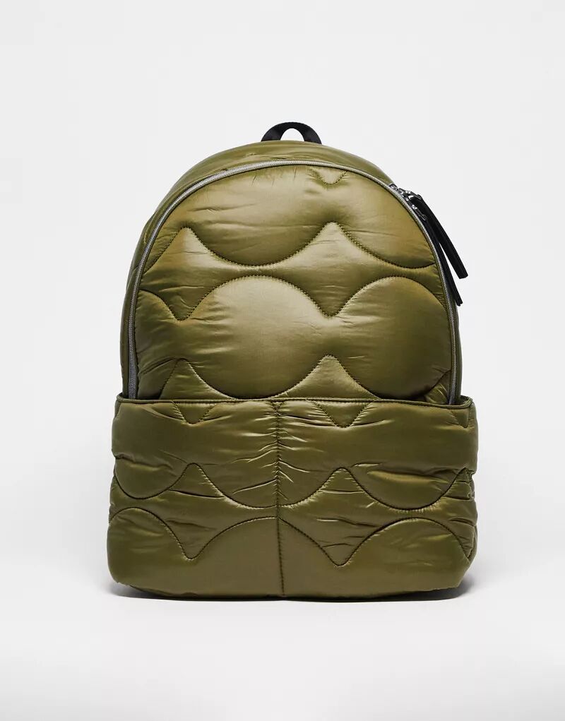 Зеленый дутый рюкзак Topshop Nina женский дутый стеганный рюкзак 1232 бордо