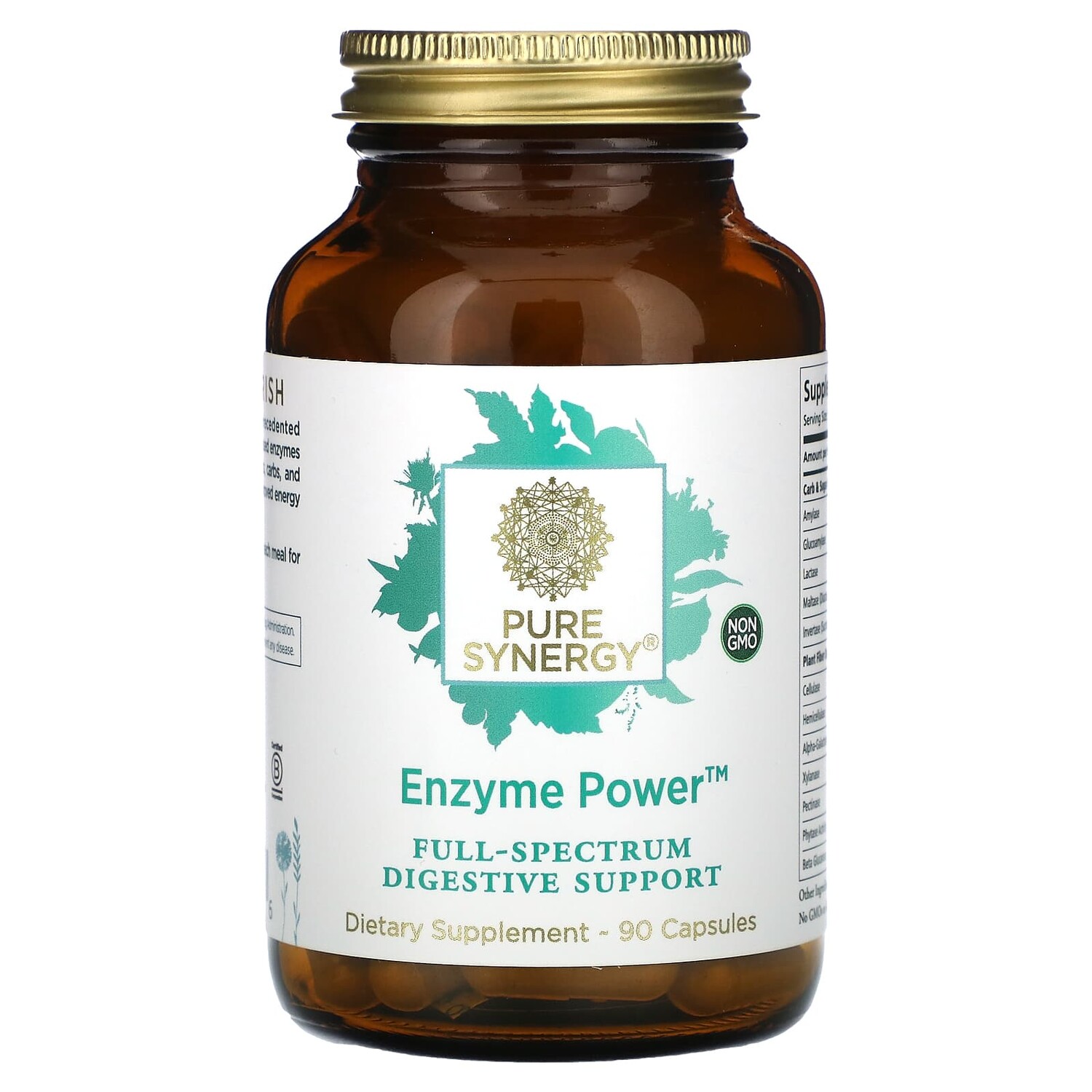 

Enzyme Power, пищеварительная поддержка полного спектра, 90 капсул, Pure Synergy