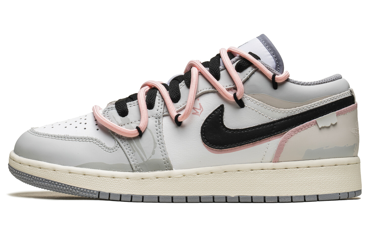 

Кроссовки Air Jordan 1 Vintage Basketball Shoes Women's Low-top Gray/White/Black, серый/белый/черный