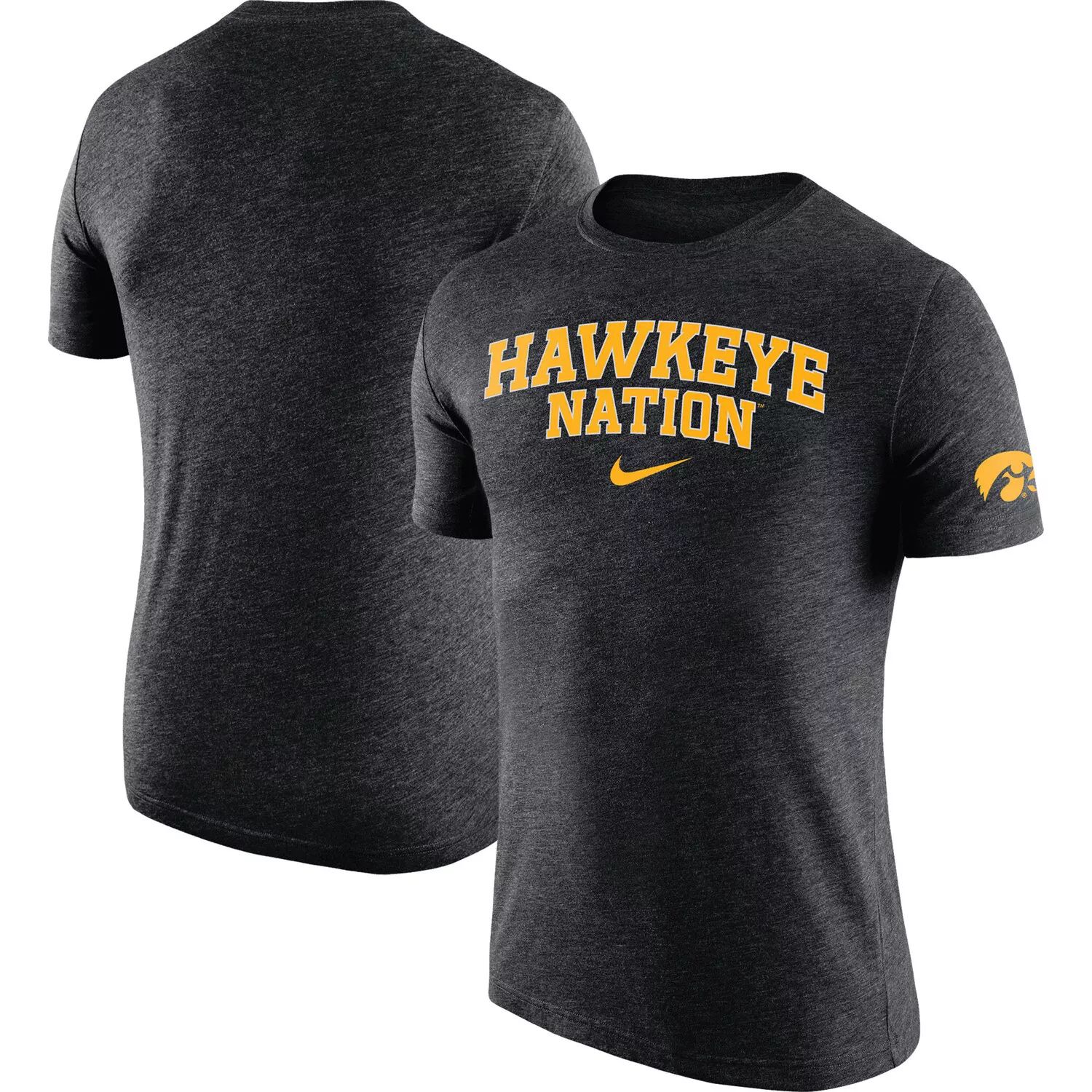 

Мужская черная футболка Nike Iowa Hawkeyes 2-Hit Tri-Blend Performance