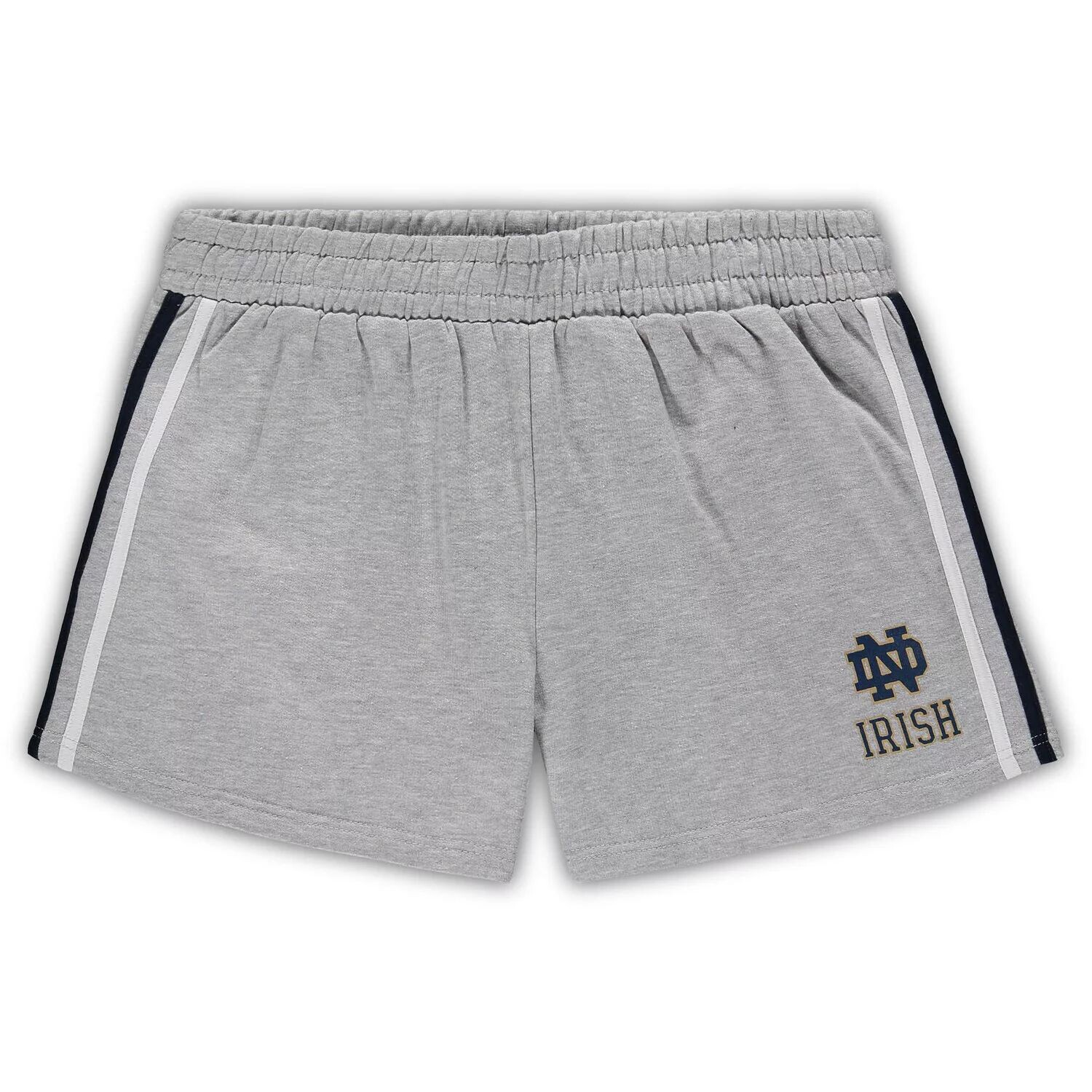 

Женские серые шорты Notre Dame Fighting Irish с 2 полосками большого размера