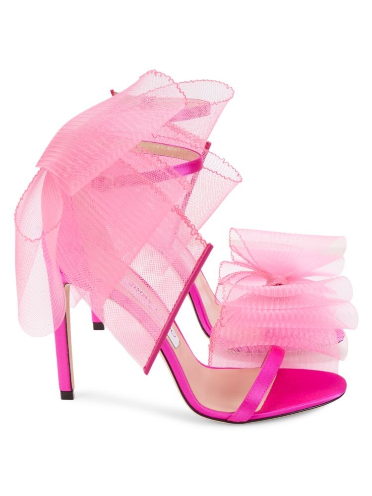 

Сандалии Aveline на шпильке с тюлевым бантом Jimmy Choo, фуксия