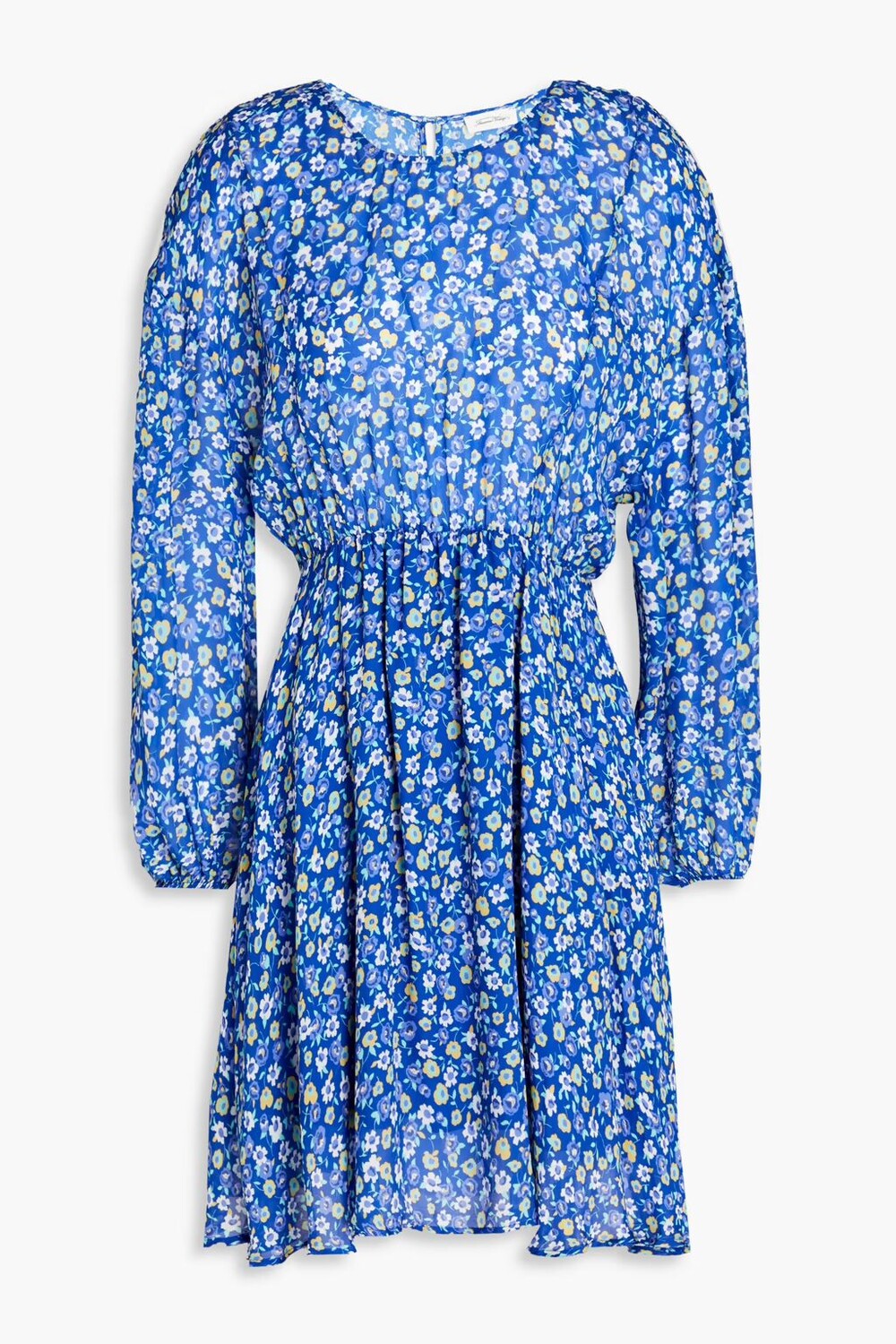 

Платье мини из крепа с цветочным принтом American Vintage, королевский синий