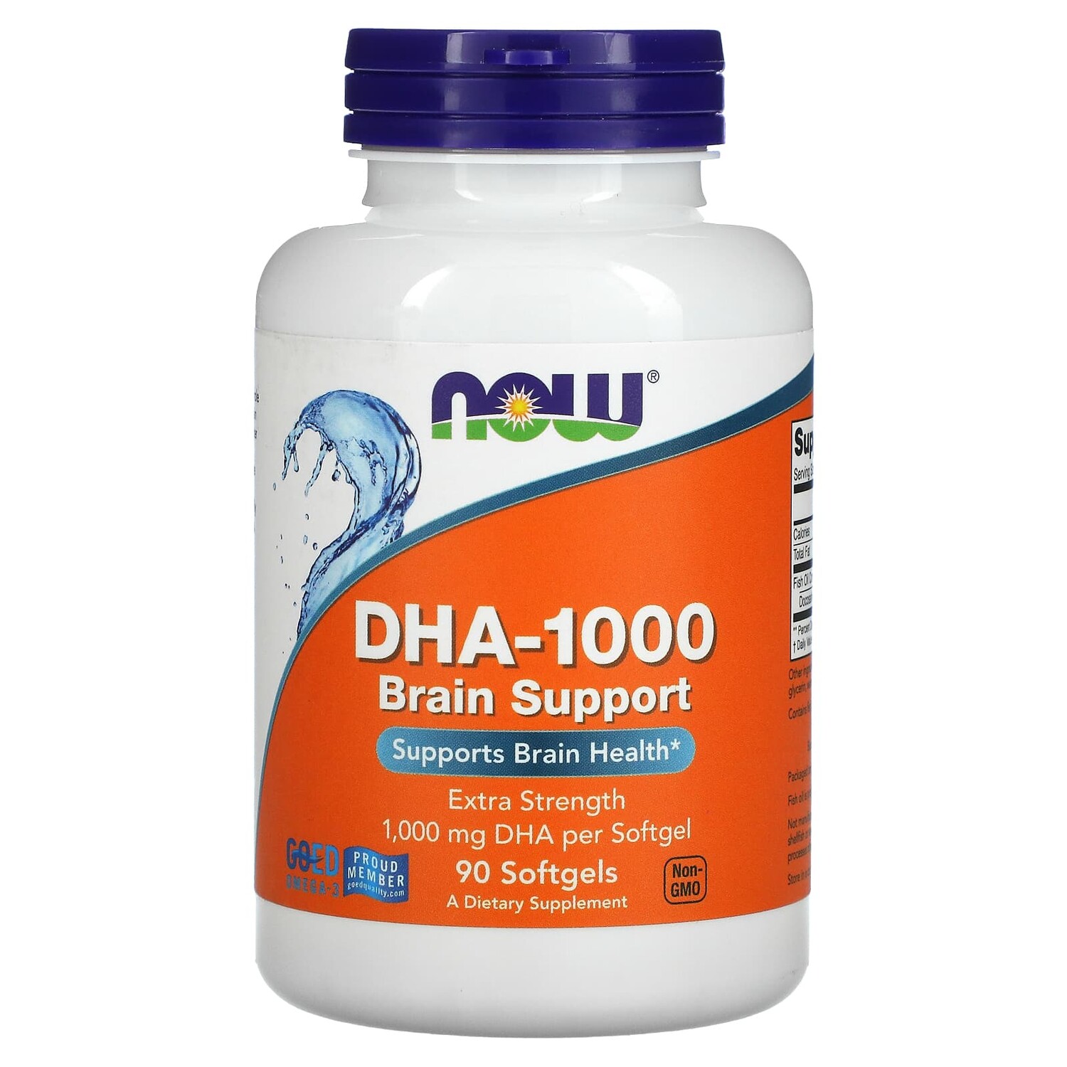 

DHA-1000 для улучшения работы мозга, с повышенной силой действия, 1000 мг, 90 мягких таблеток, NOW Foods
