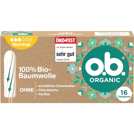 цена Тампоны ob Organic Normal – изготовлены из 100% органического хлопка. O.B