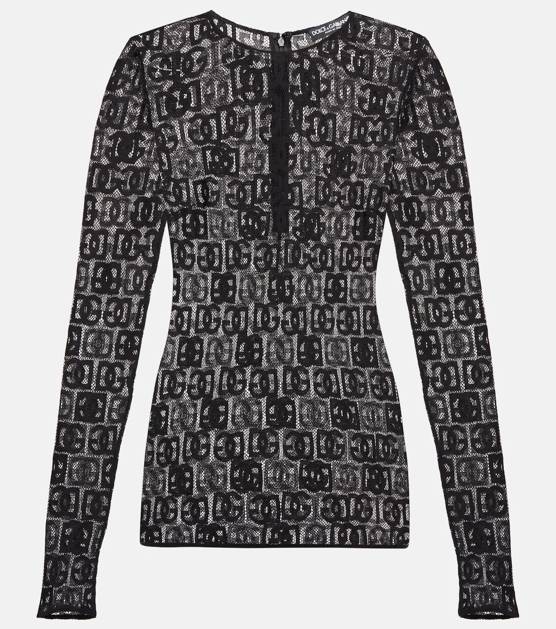 

Топ из хлопкового тюля DG DOLCE&GABBANA, черный