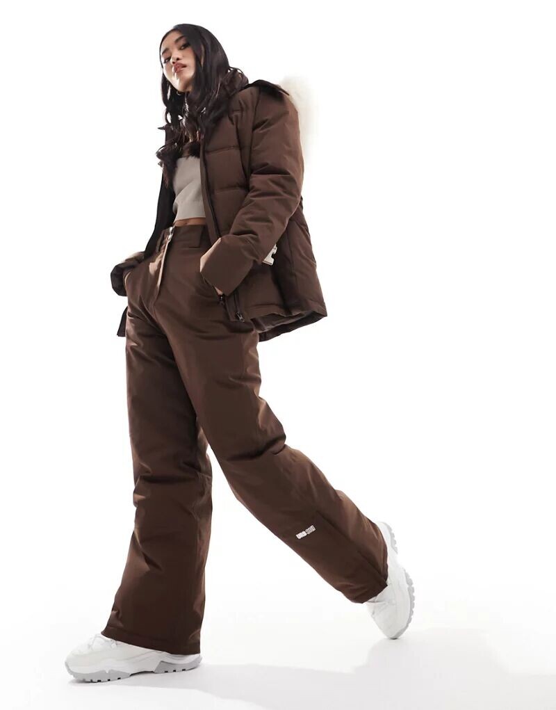 

Коричневые широкие лыжные брюки Urban Threads