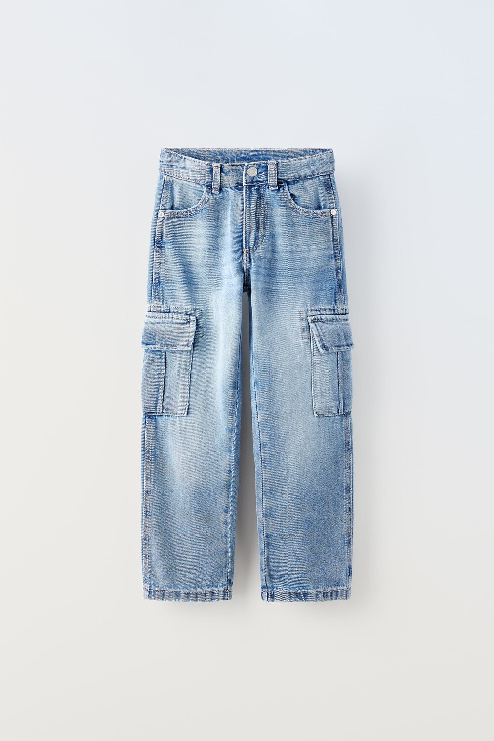 

Джинсы cargo authentic way Zara, средне-синий