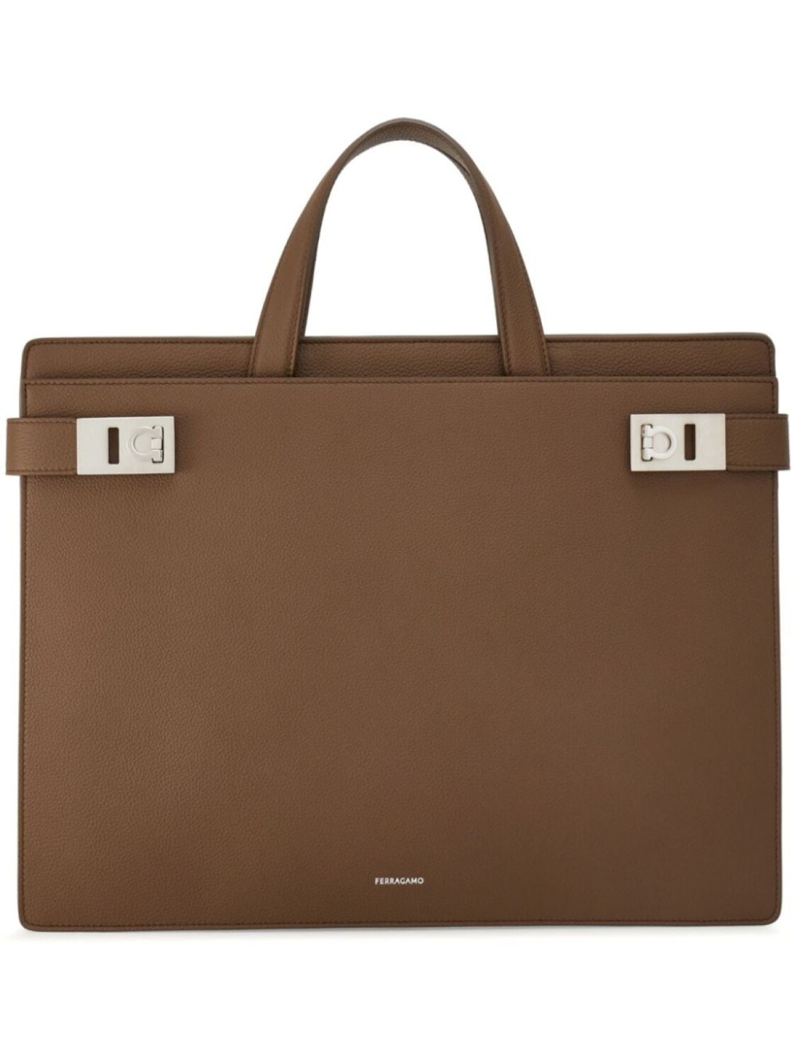 

Портфель с пряжкой Gancini Ferragamo, бежевый