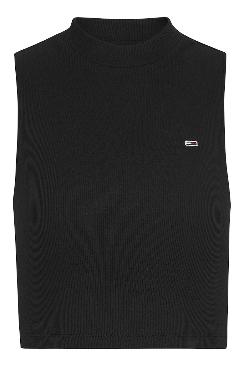 

Короткий топ с овальным вырезом Tommy Jeans, черный