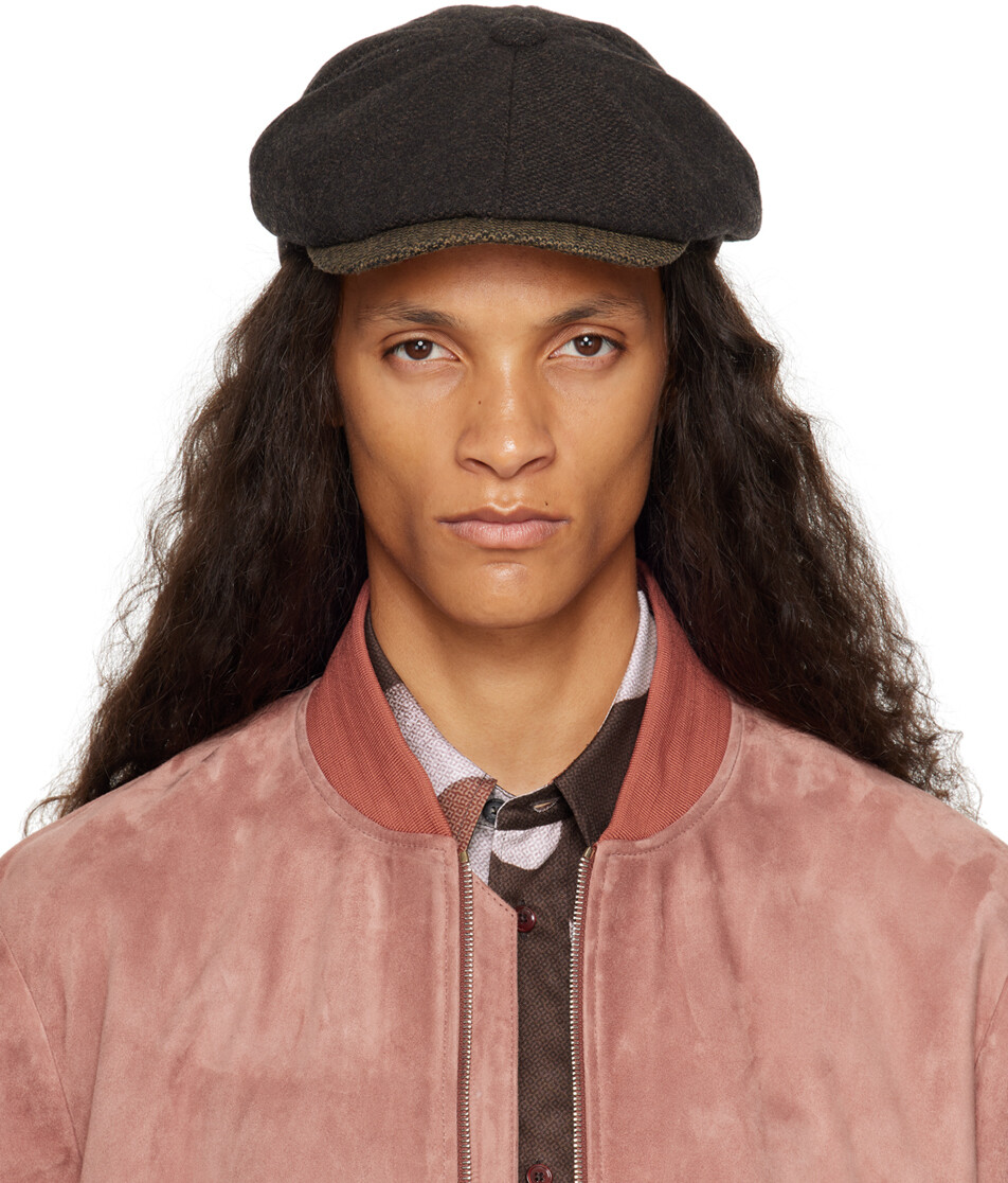 

Коричневая кепка с вышивкой Paul Smith
