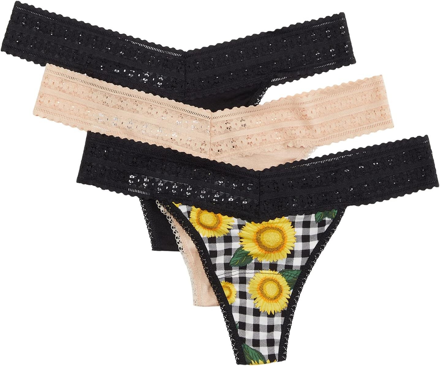 

Стринги Hanky Panky Dream Original Thong 3-Pack, цвет Chai/Fields of Gold/Black