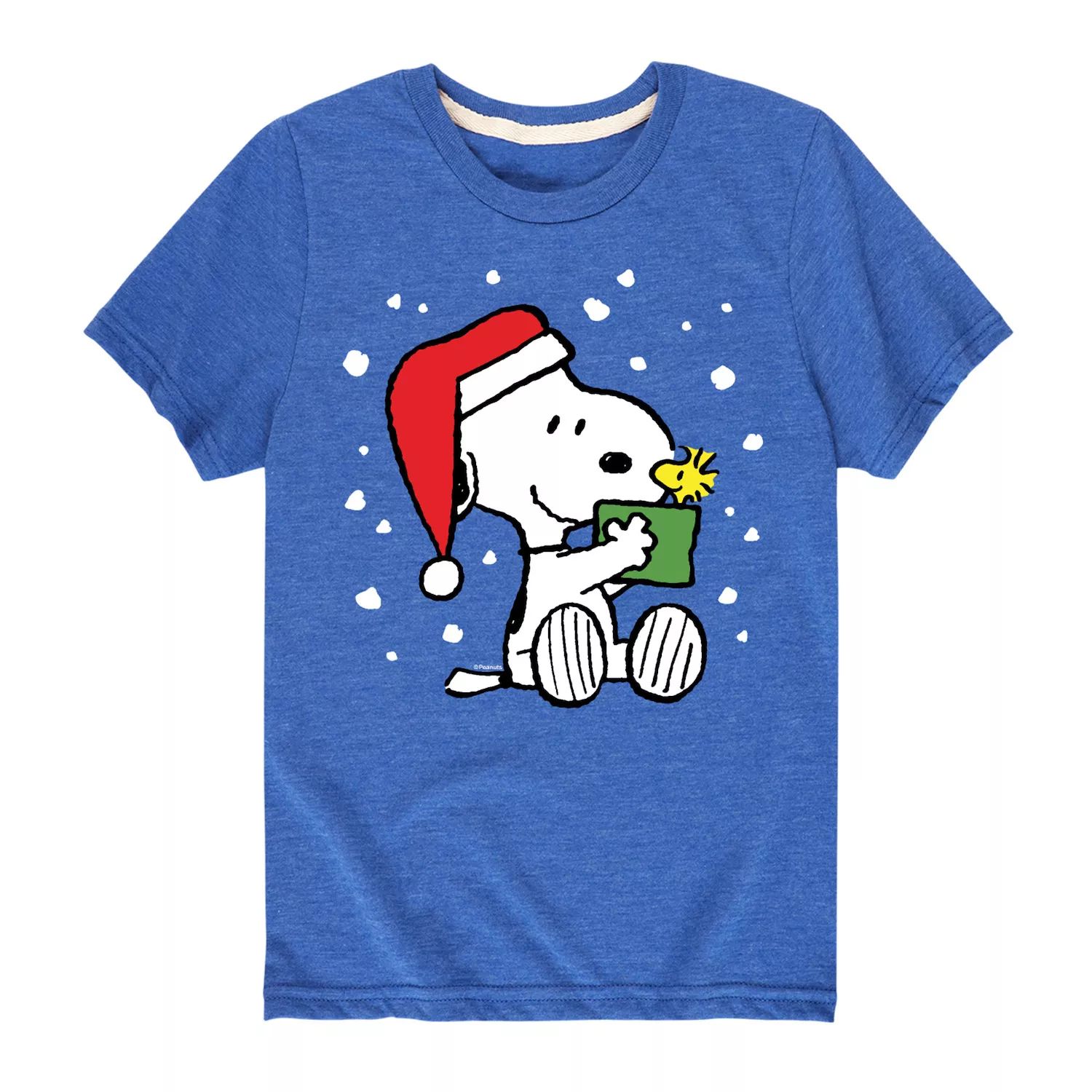 футболка с рисунком the polar express первый рождественский подарок для мальчиков 8–20 лет licensed character Футболка «Рождественский подарок с арахисом» для мальчиков 8–20 лет Licensed Character, синий