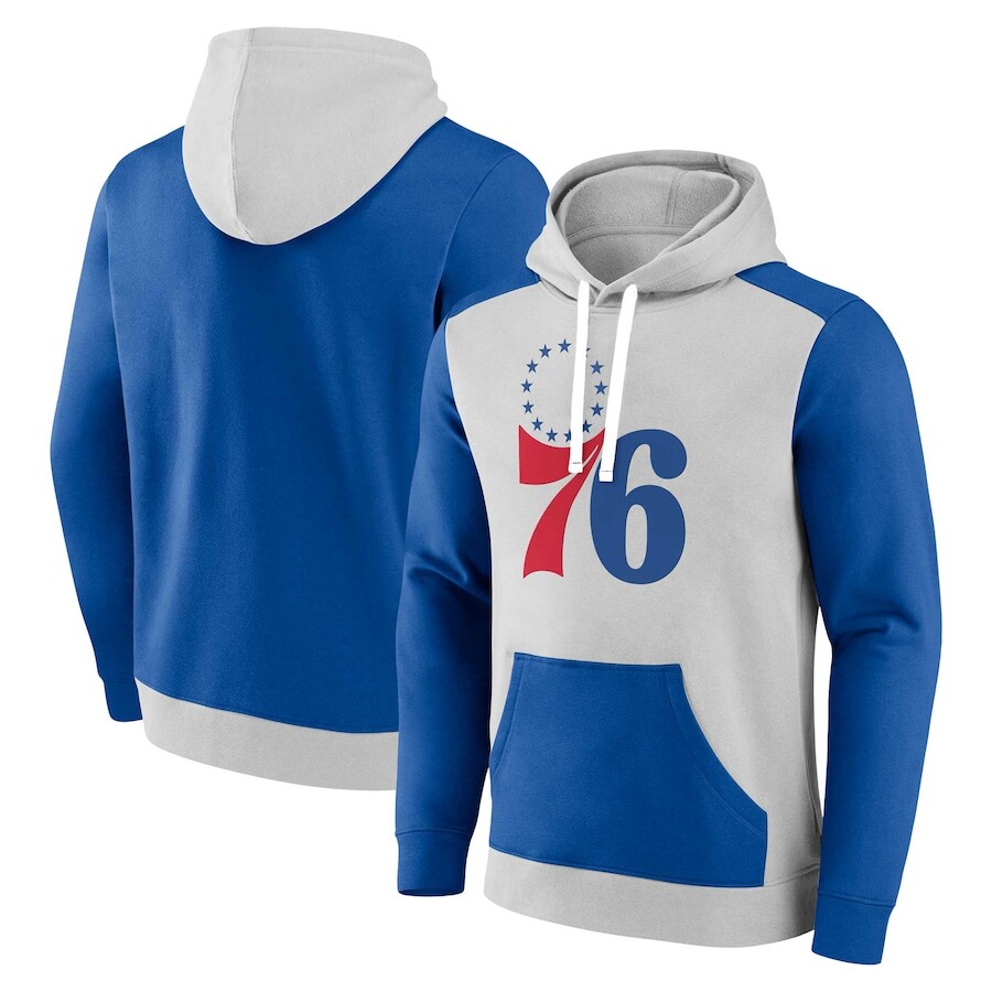 

Пуловер с капюшоном Fanatics Branded Philadelphia 76Ers, серый