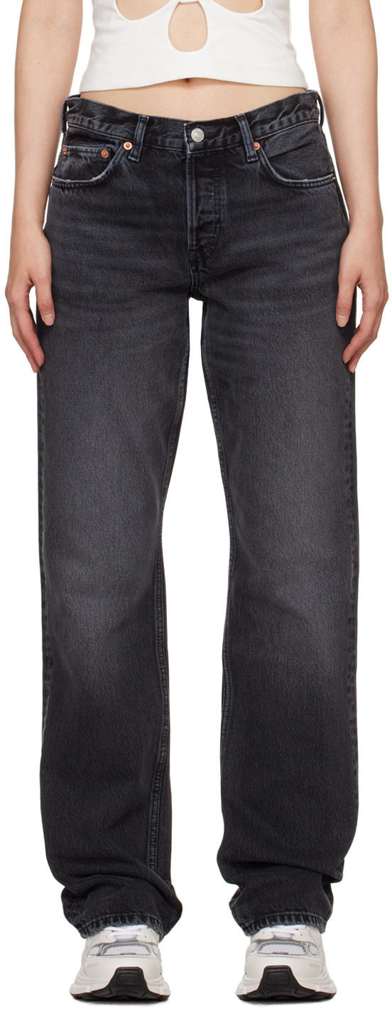 цена Черные легкие прямые джинсы Re/Done