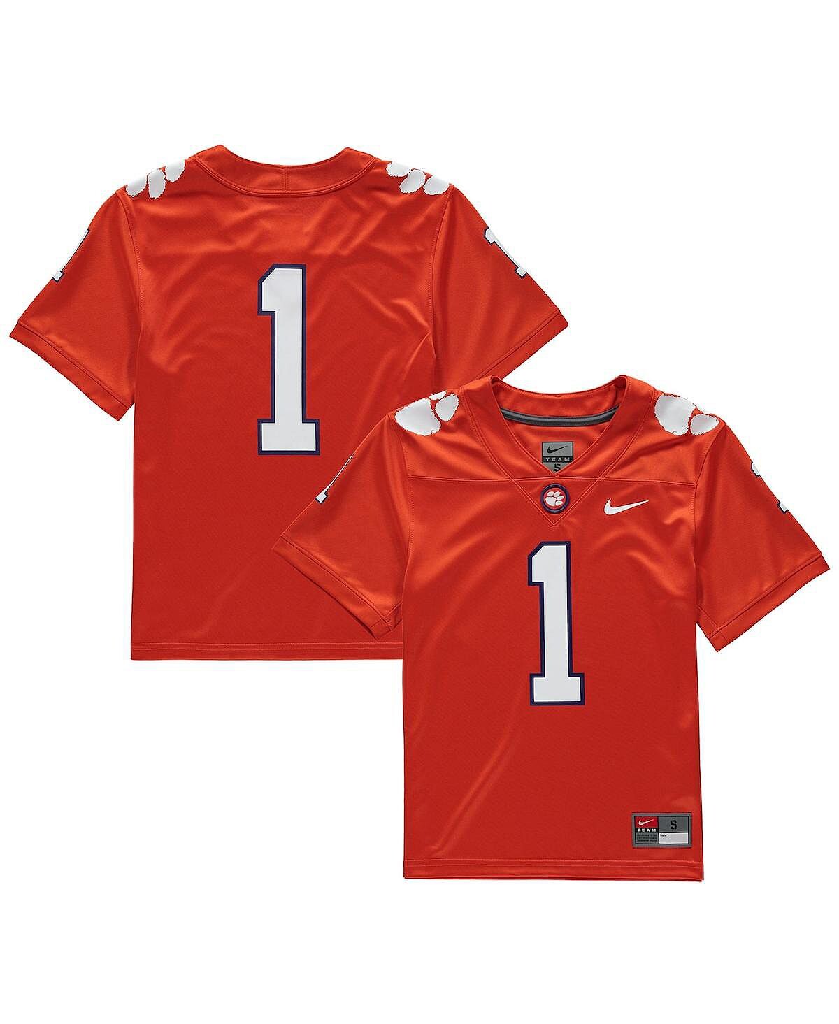 

Реплика футбольной майки Big Boys номер 1 оранжевого цвета Clemson Tigers Nike