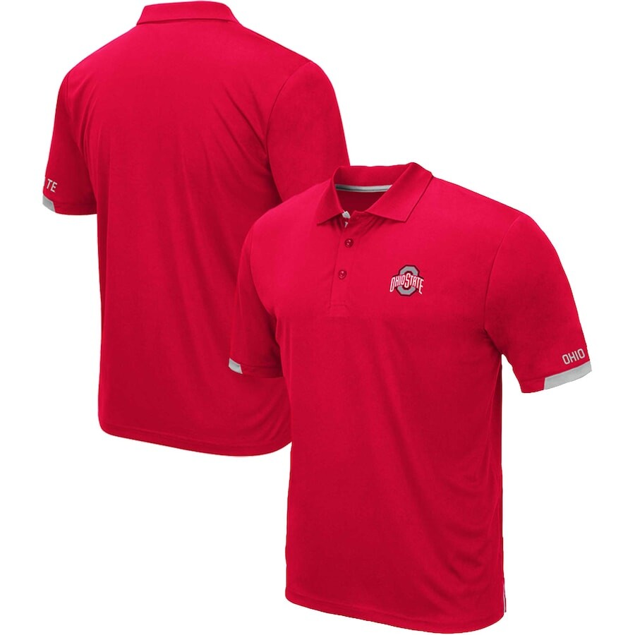 

Поло с коротким рукавом Colosseum Ohio State Buckeyes, алый