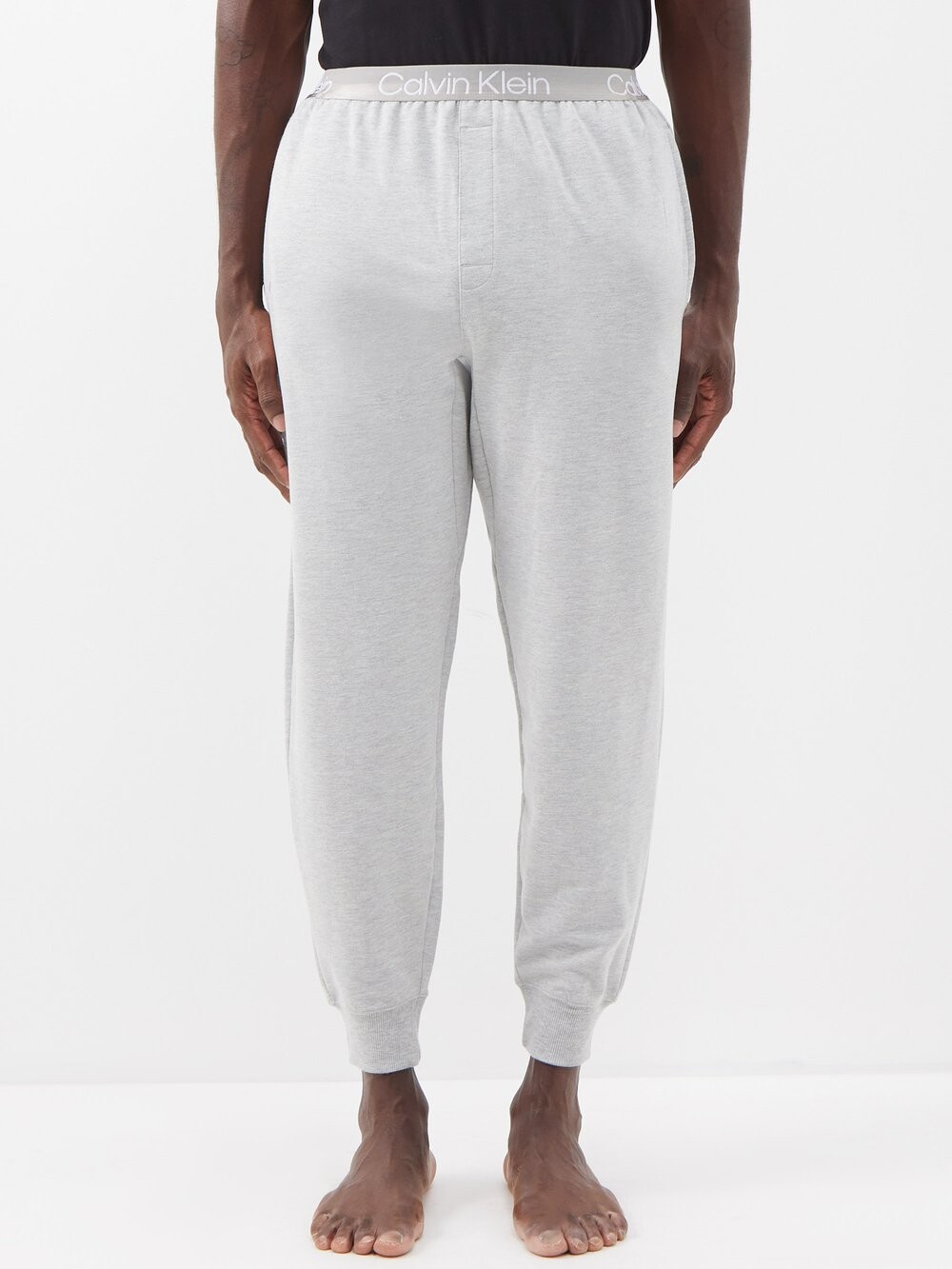 

Пижамные брюки из жаккардового хлопкового джерси с логотипом Calvin Klein Underwear, серый