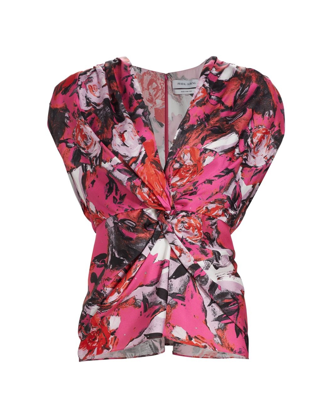 

Топ Jackie Twisted с цветочным принтом Prabal Gurung, красный