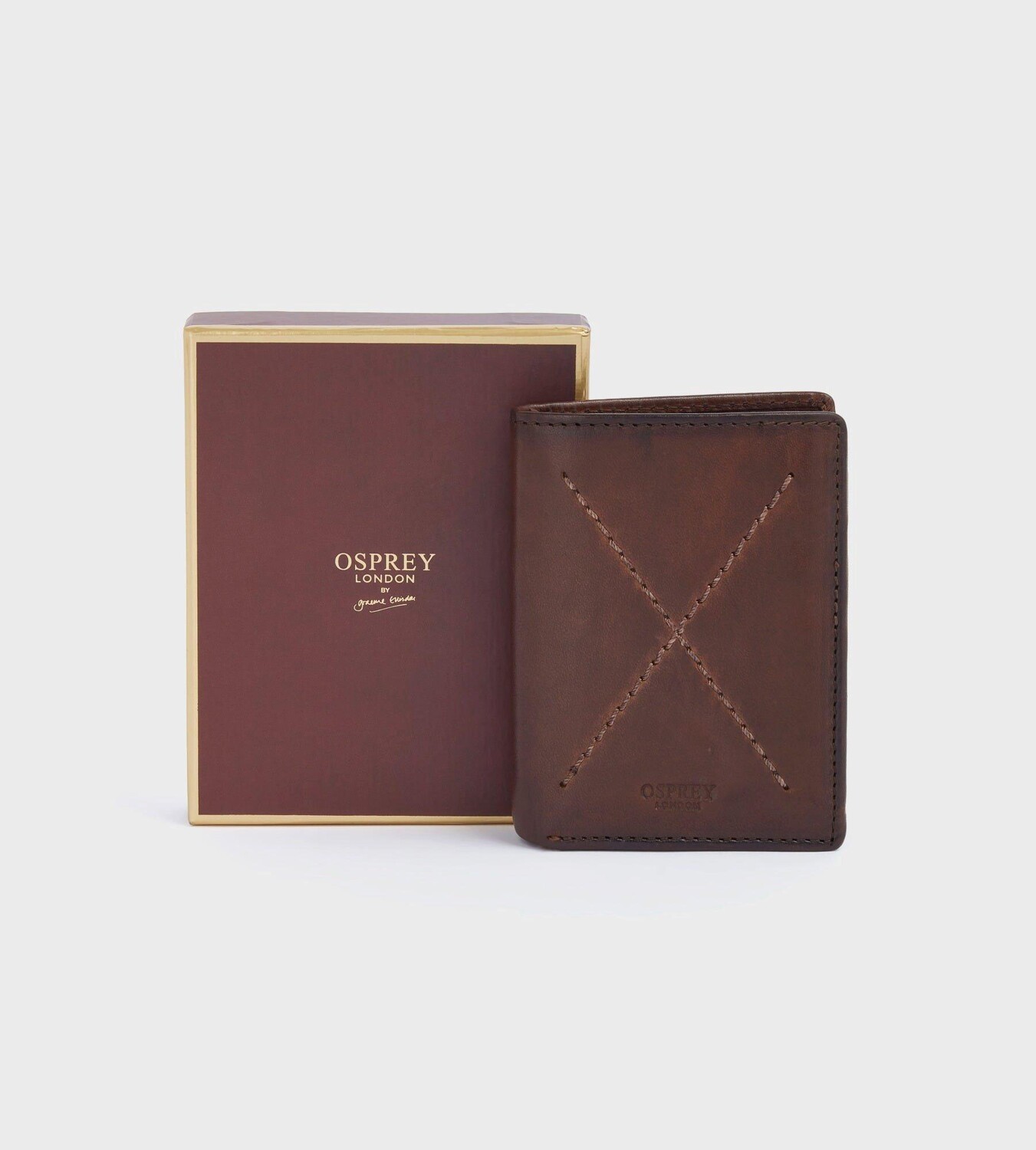 

Кошелек для карт и монет из микрокожи X Stitch с RFID-картами OSPREY LONDON, коричневый
