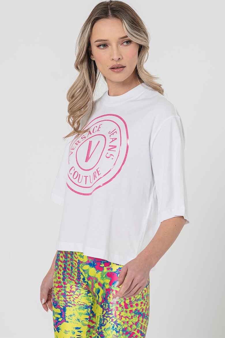 

Хлопковая футболка свободного кроя Versace Jeans Couture, белый