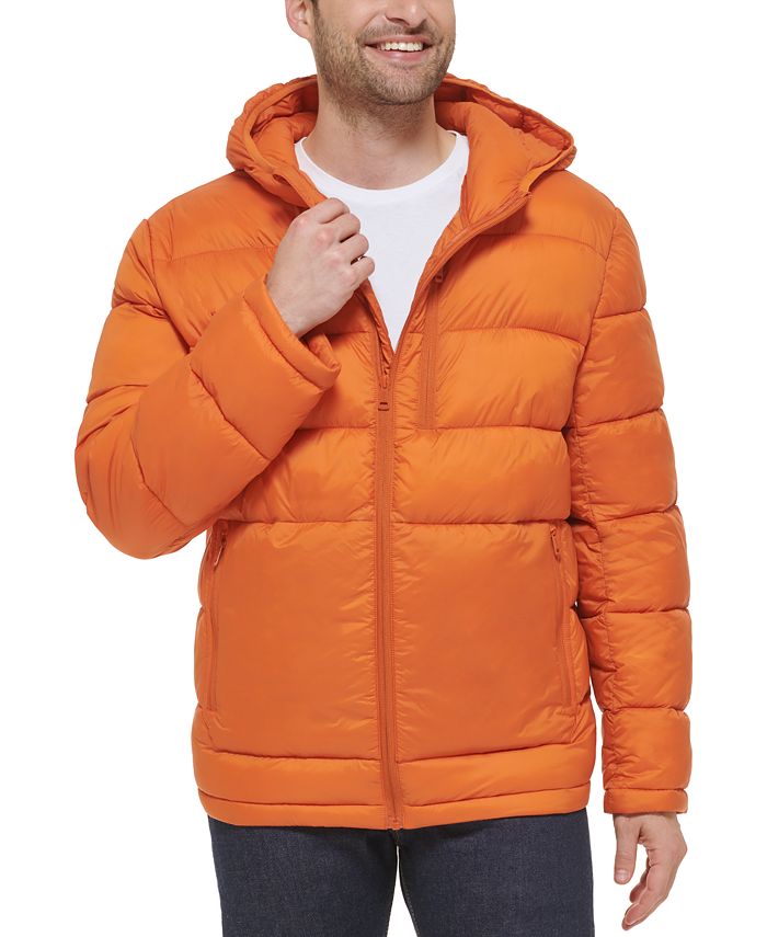 Мужская легкая куртка-пуховик с капюшоном Cole Haan, оранжевый