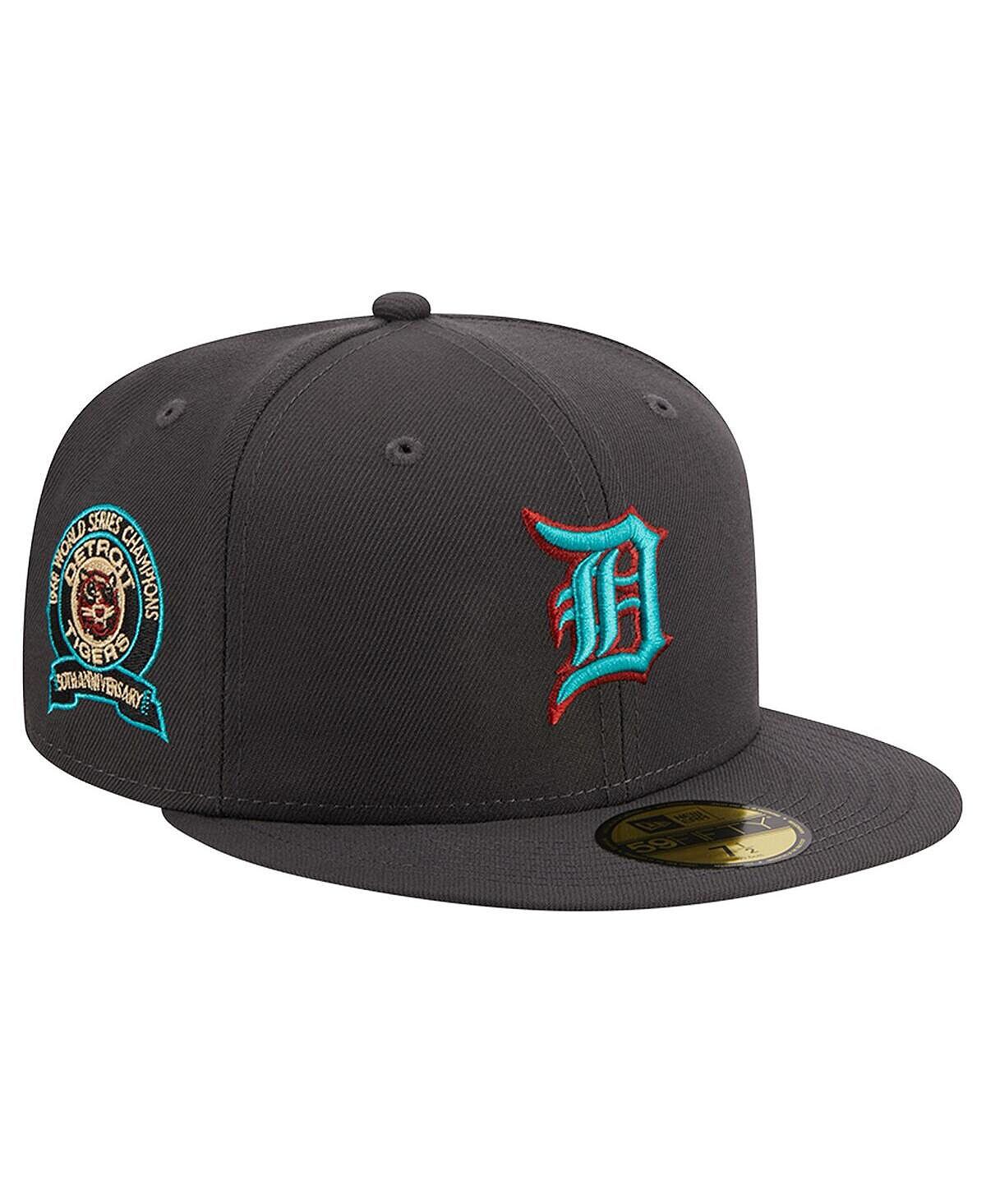 

Мужская графитовая приталенная шляпа с принтом Detroit Tigers 59FIFTY New Era