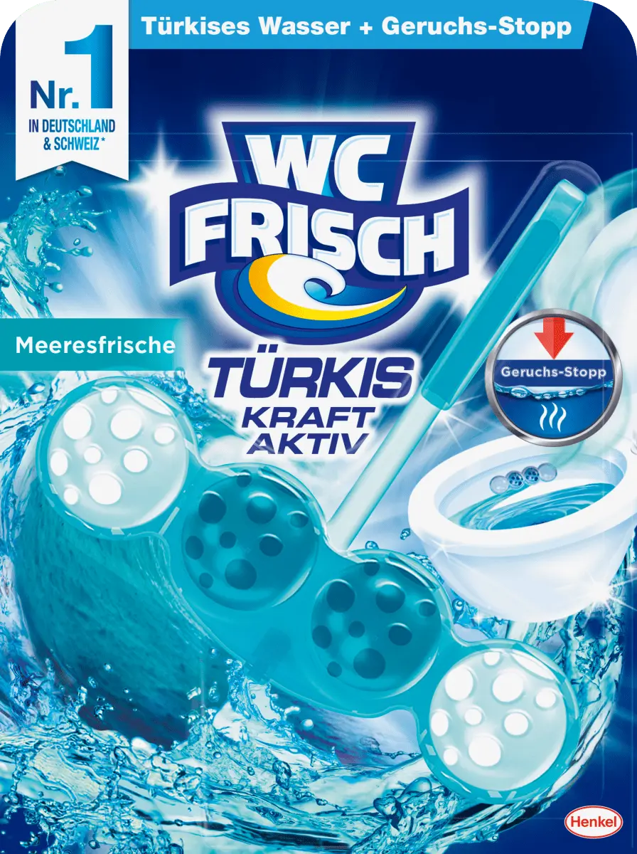 

Туалетный камень бирюзовый power active sea свежесть 1 шт. WC-Frisch