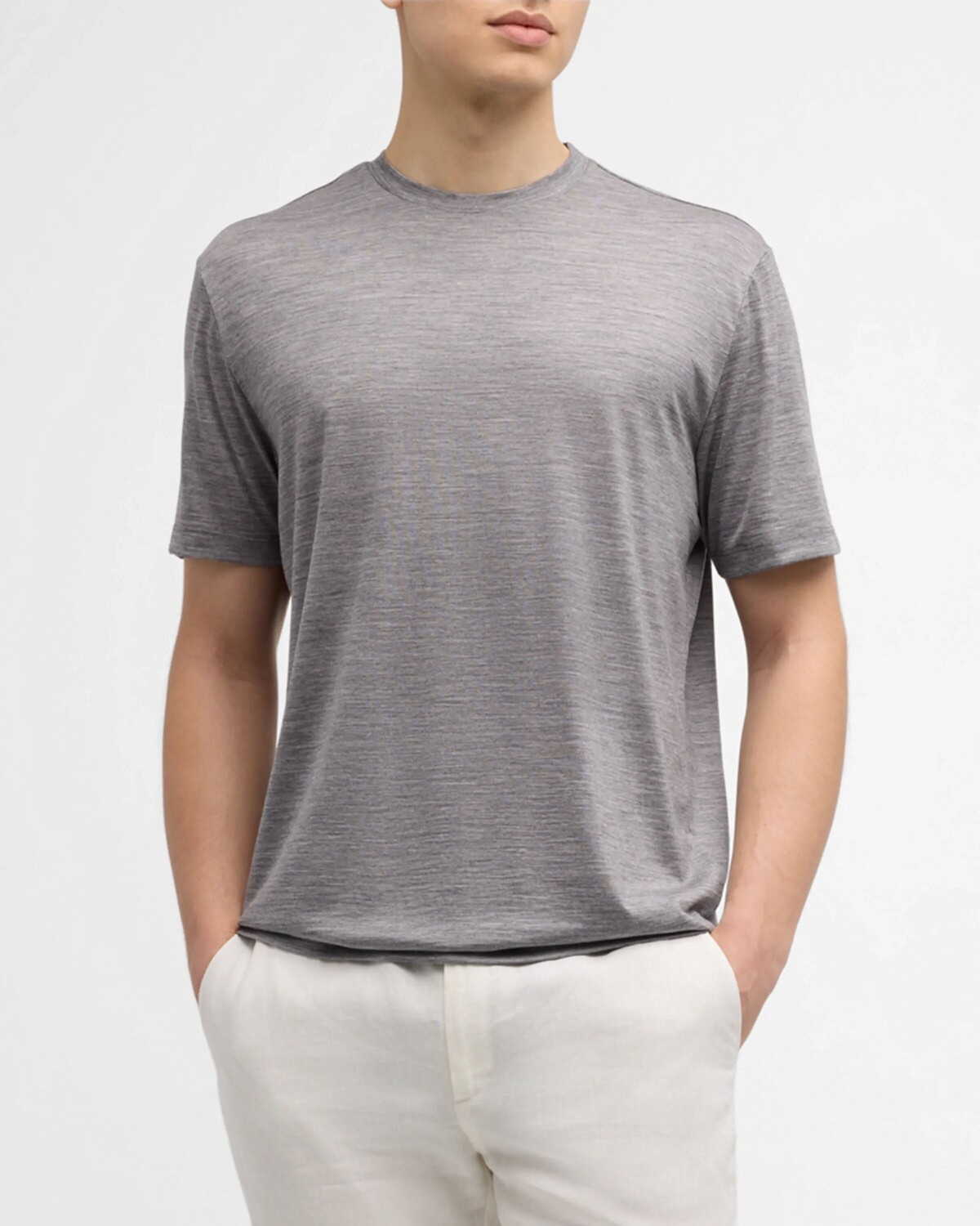 

Мужская шерстяная футболка Reda Active с круглым вырезом Baldassari, цвет Pearl Grey