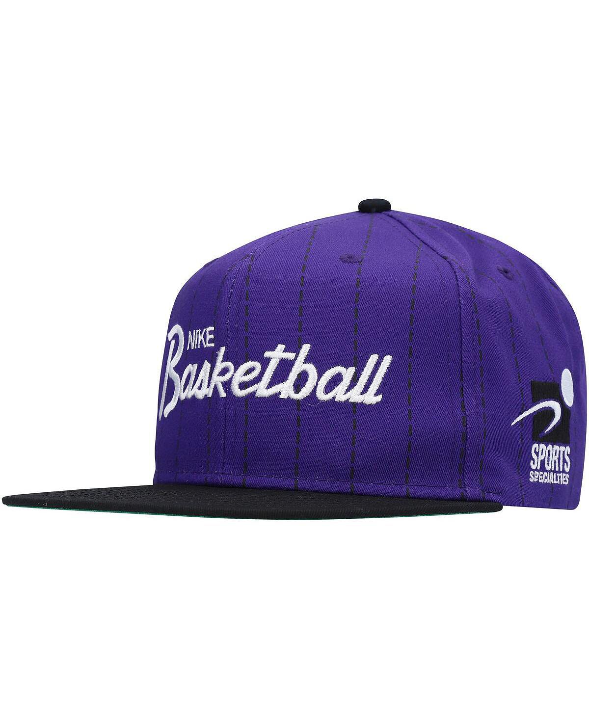 Мужская фиолетово-черная спортивная шляпа Snapback с надписью Nike