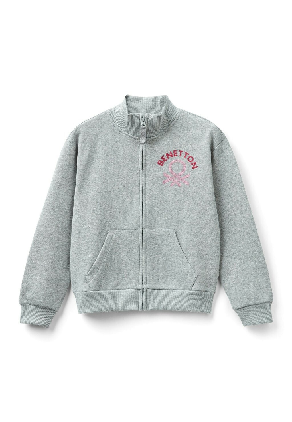 

Толстовка на молнии With Collar United Colors of Benetton, цвет grey