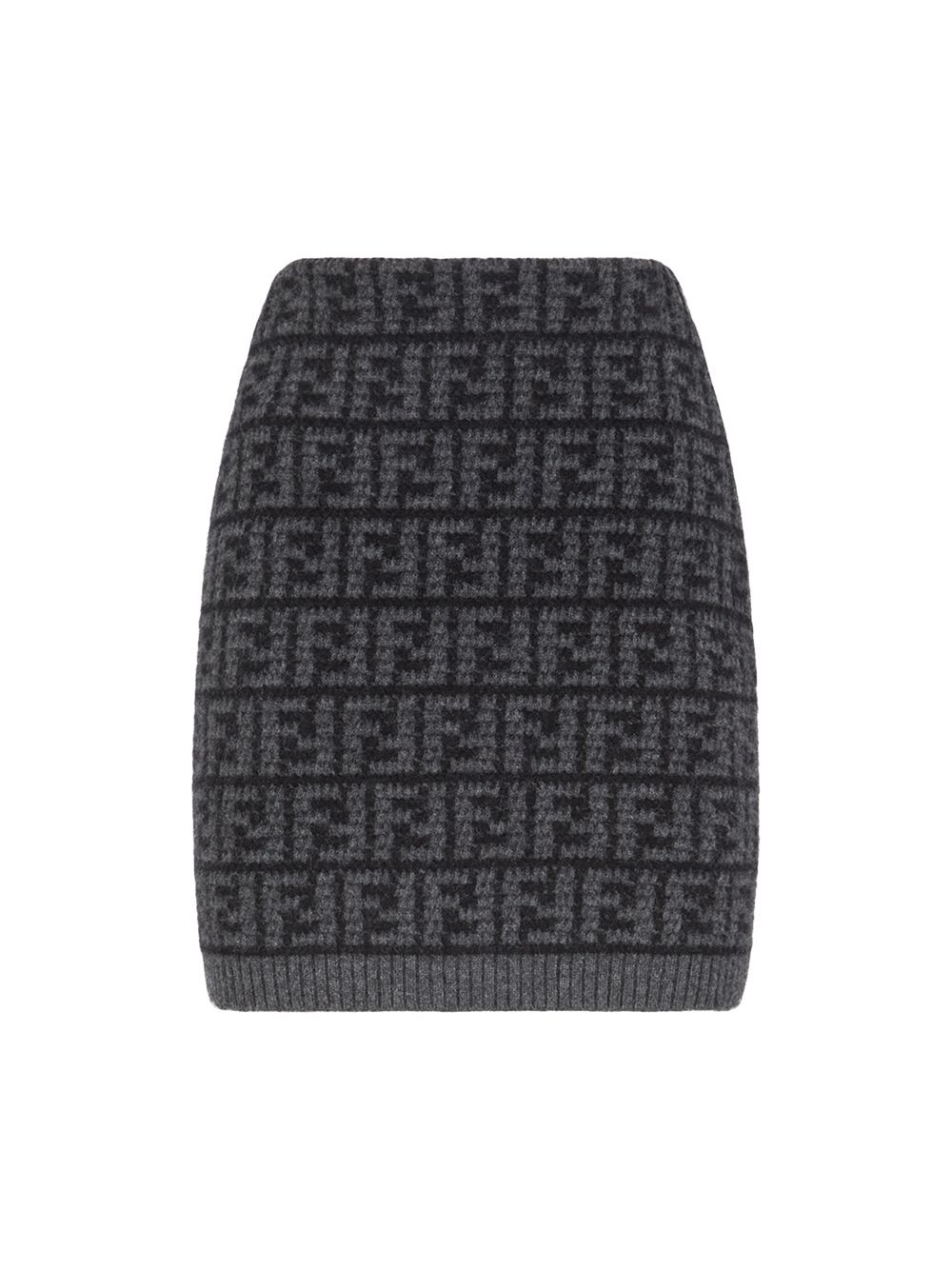 

Кашемировая мини-юбка Fendi, черный