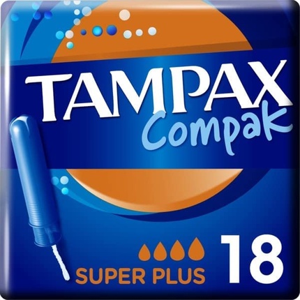 Тампоны Tampax Compak Super Plus с аппликатором, 18 шт. тампоны tampax compak super plus duo с аппликатором 16 шт