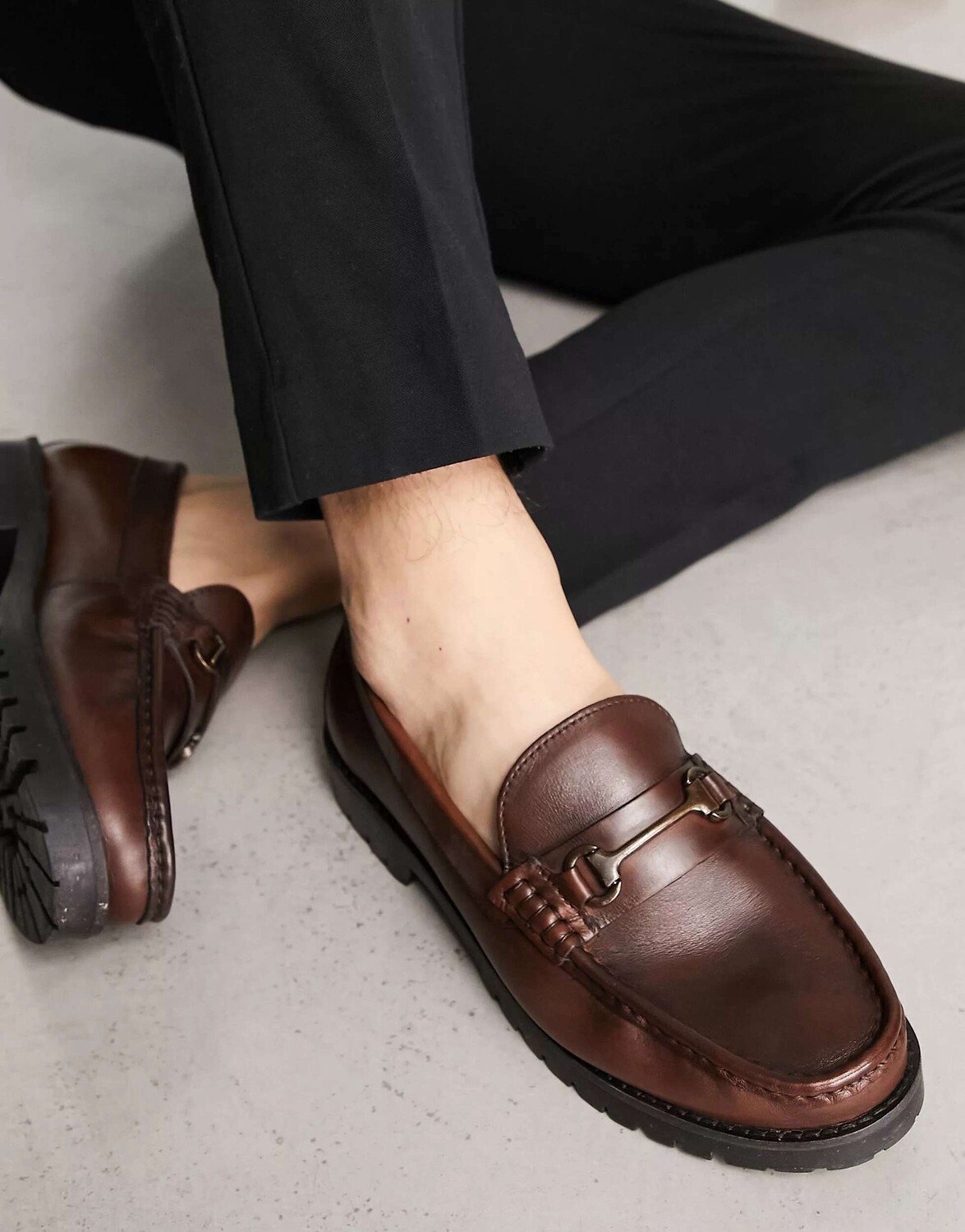 

Коричневые кожаные массивные лоферы Schuh ralph, Коричневый