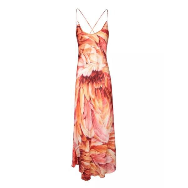 

Платье silk dress Roberto Cavalli, оранжевый