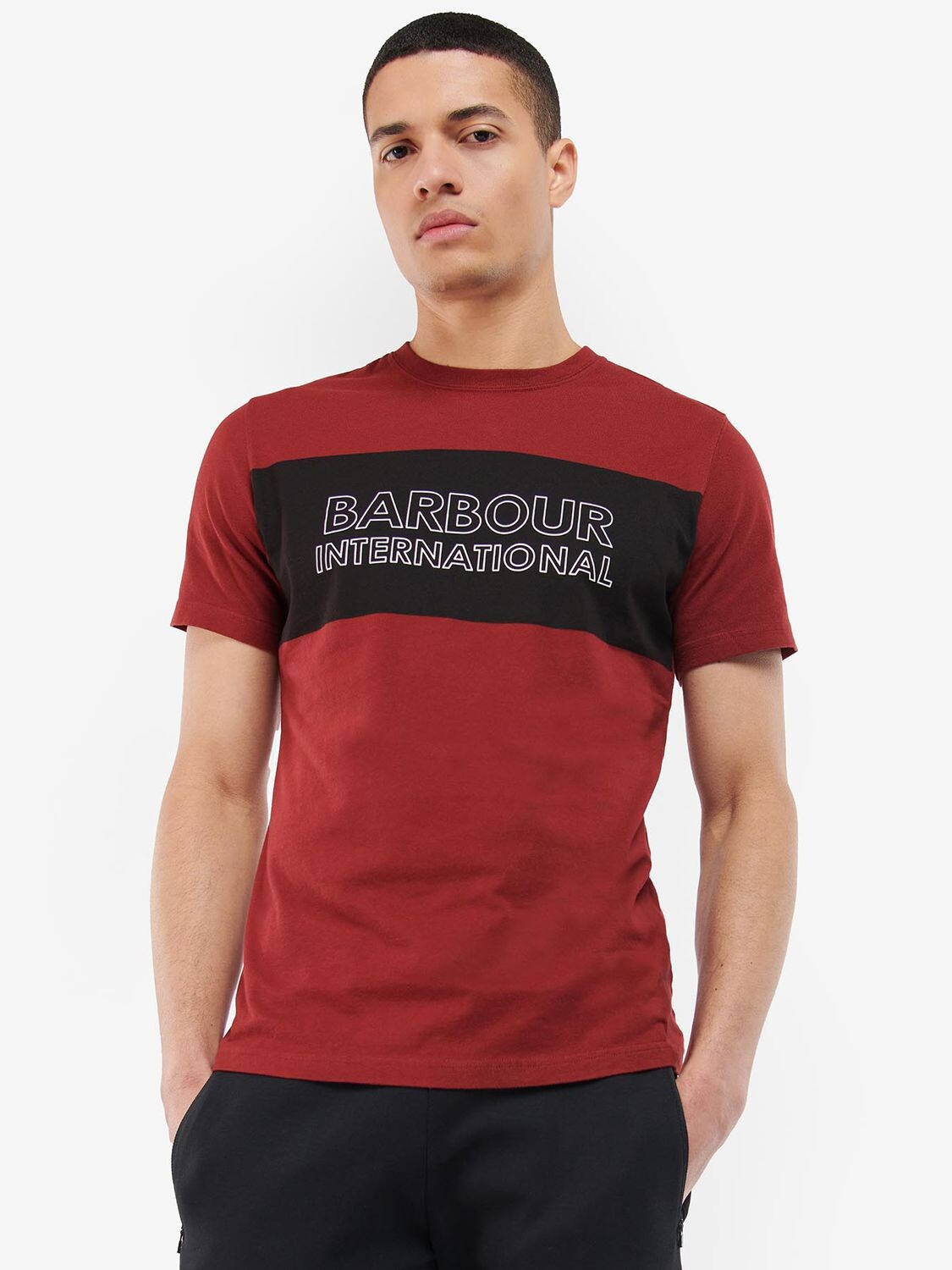 

Футболка с логотипом Barbour International Panel, винный цвет