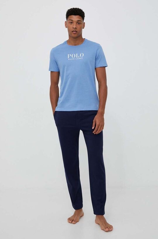 

Хлопковая пижамная футболка Polo Ralph Lauren, синий