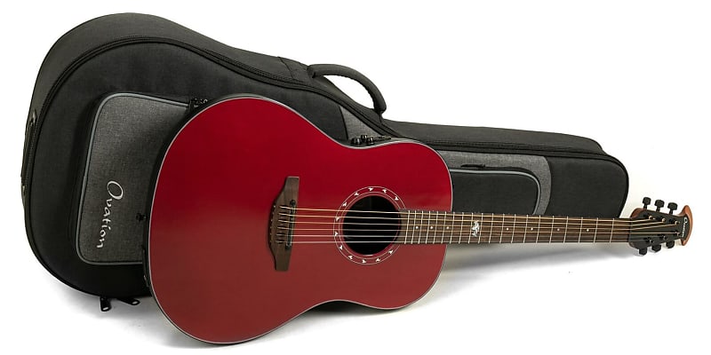 цена Акустическая гитара Ovation Ultra Series Acoustic/Electric Guitar w/ Gig Bag - Vampira Red
