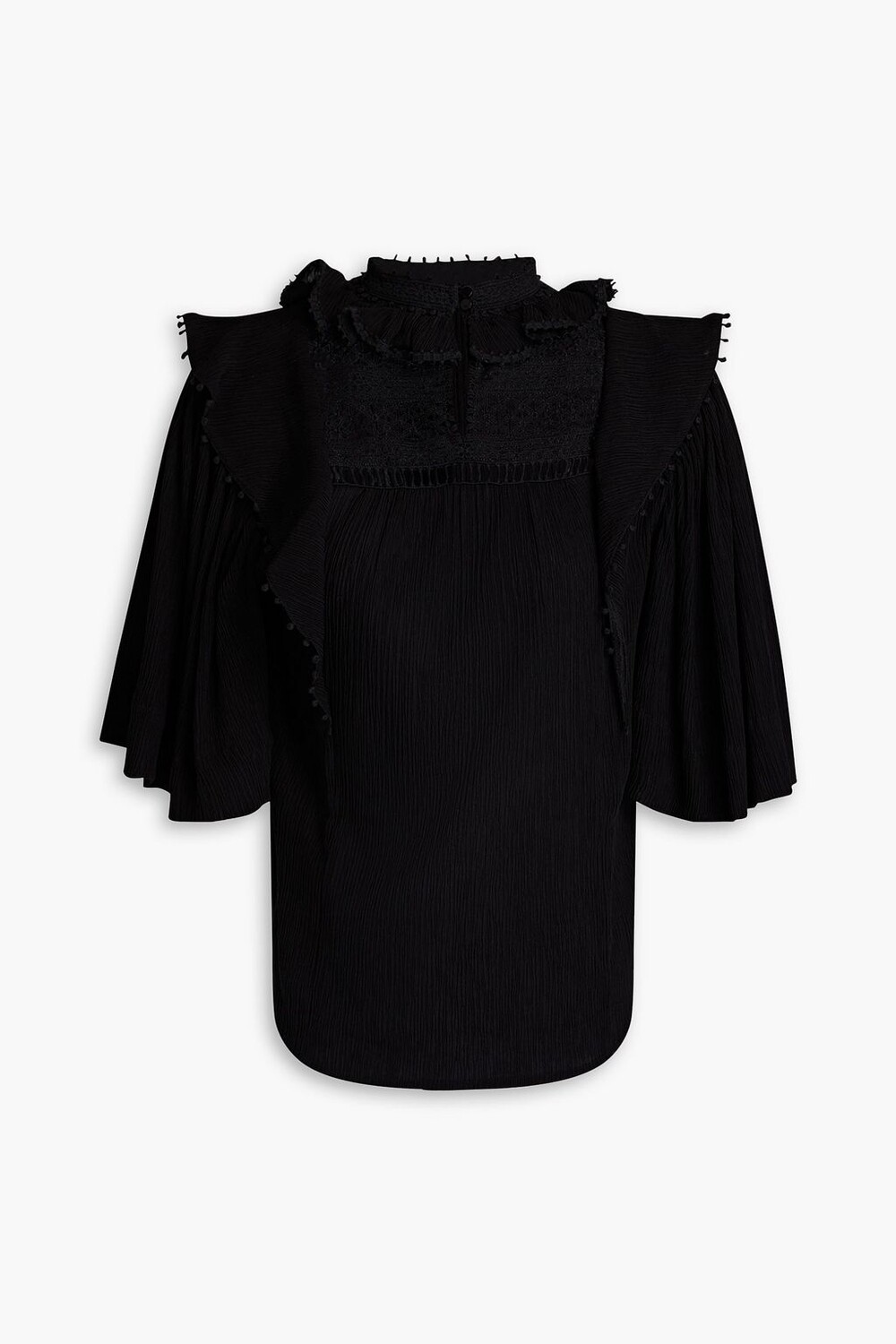 

Топ Ioleya со вставками из хлопка и жоржета, украшенными крючком ISABEL MARANT, черный