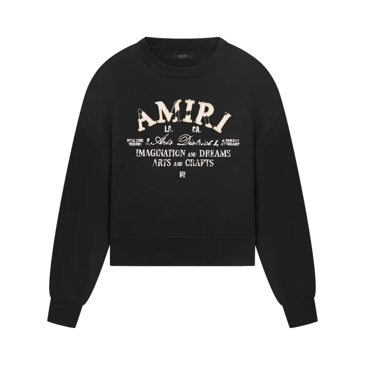 

Толстовка Amiri Distressed Arts District Crew 'Black', черный