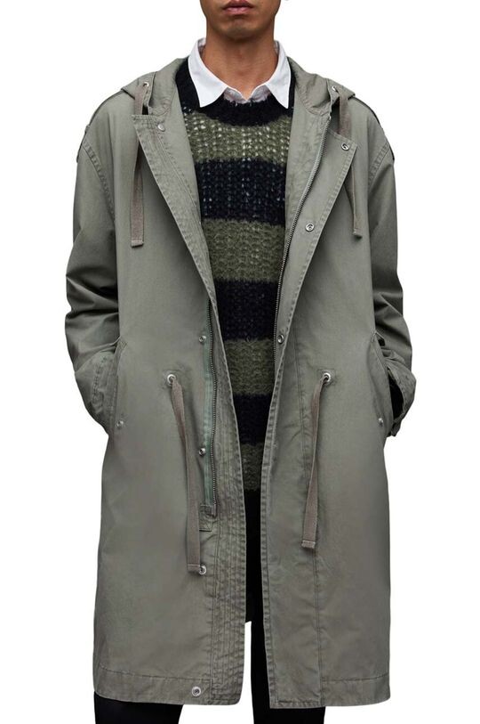 

Пальто Comiso из хлопка AllSaints, зеленый