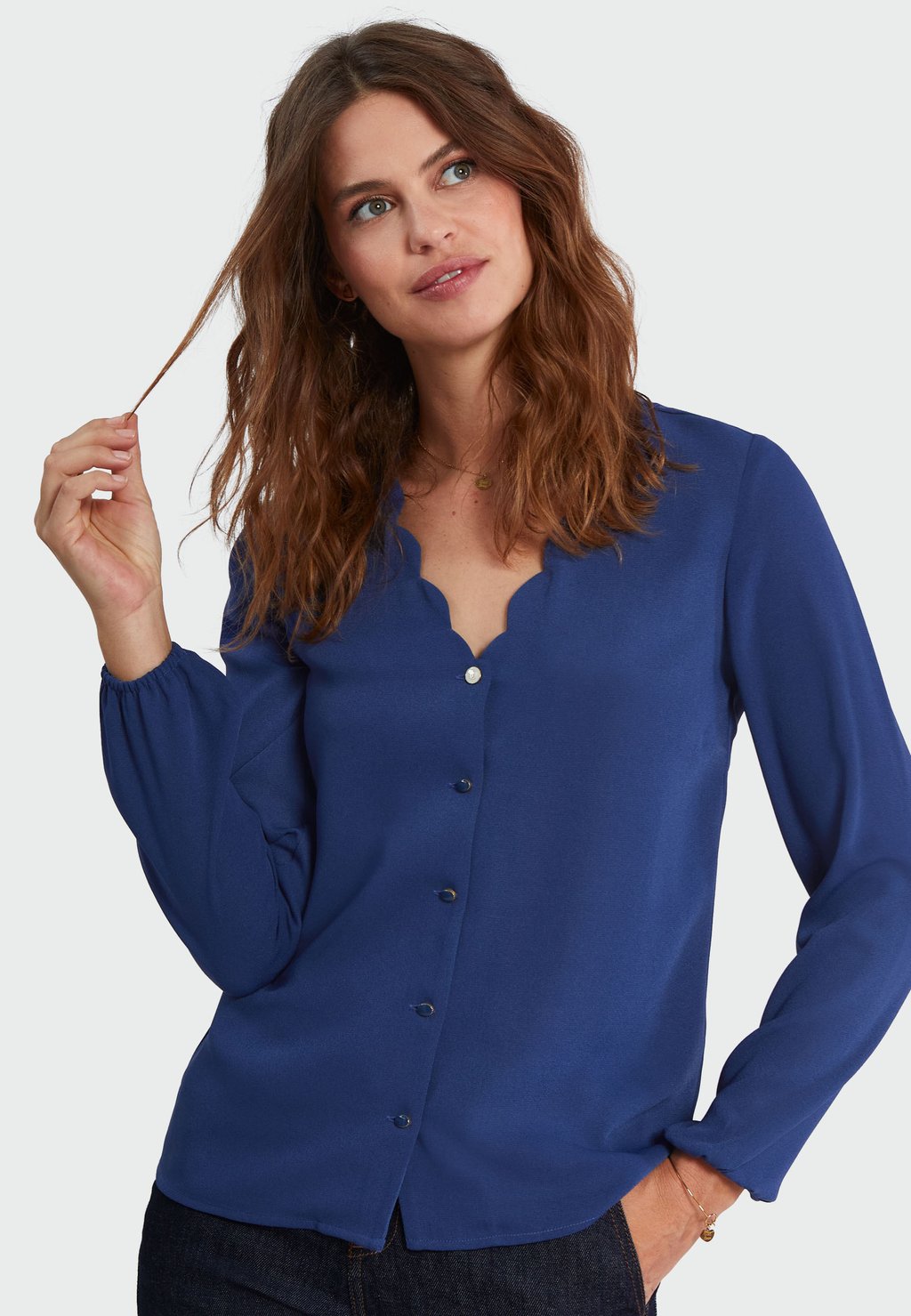 Блузка WITH V-NECK I.Code by IKKS, цвет blue dark blue